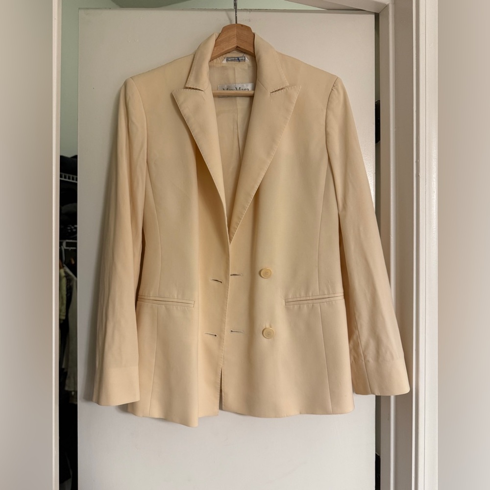 MaxMara Butter Yellow Wool Blazer Jacket
